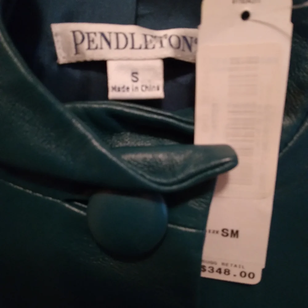 Womens pendleton Green leather jacket - Picture 3 of 3
